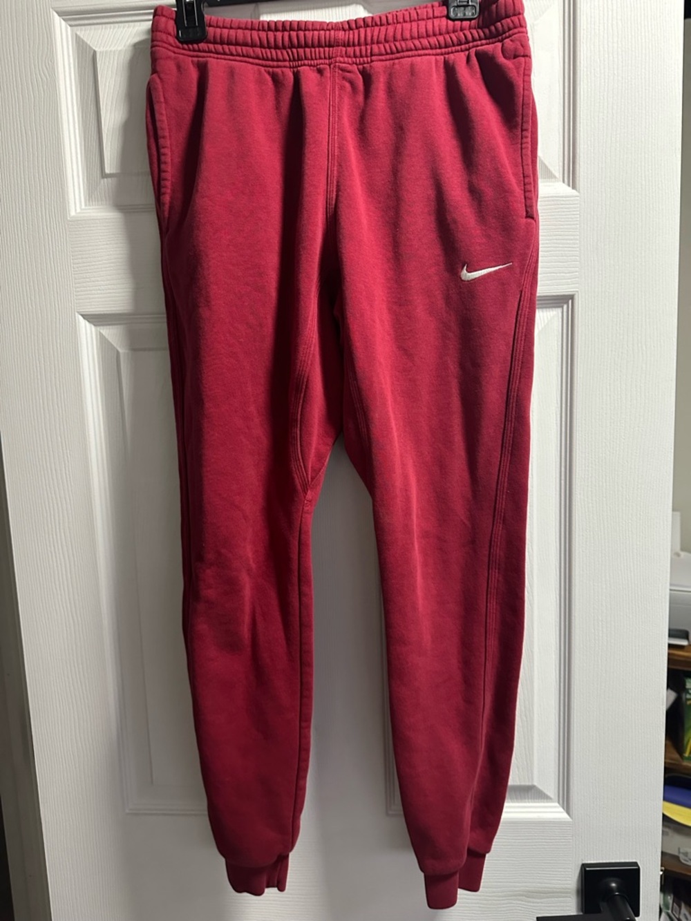 Nike Men Red Fleece Jogger Bottoms
